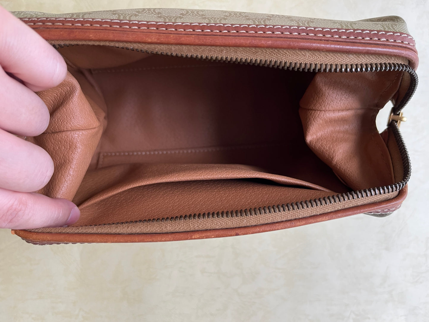 Vintage Celine Pouch (Yellow, size: M)