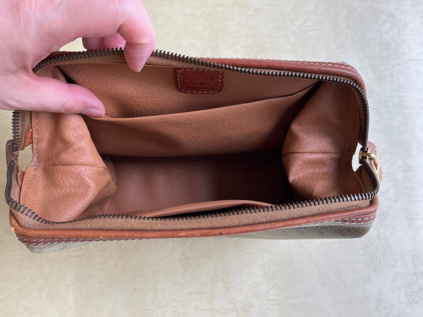 Vintage Celine Pouch (Yellow, size: M)