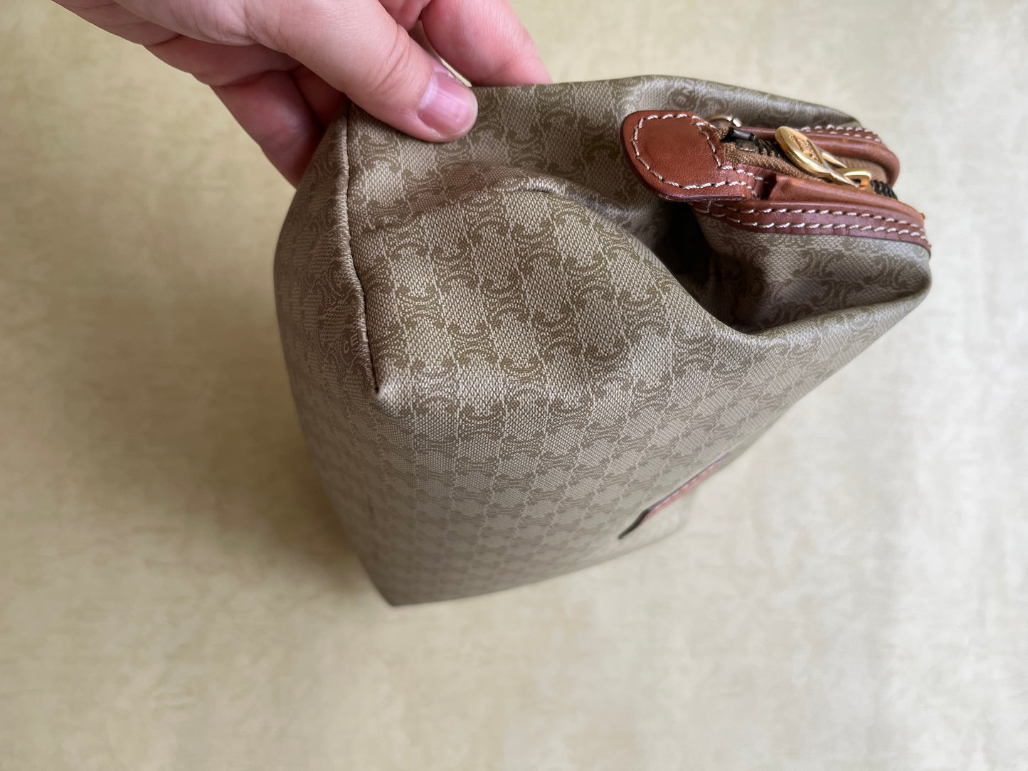 Vintage Celine Pouch (Yellow, size: M)