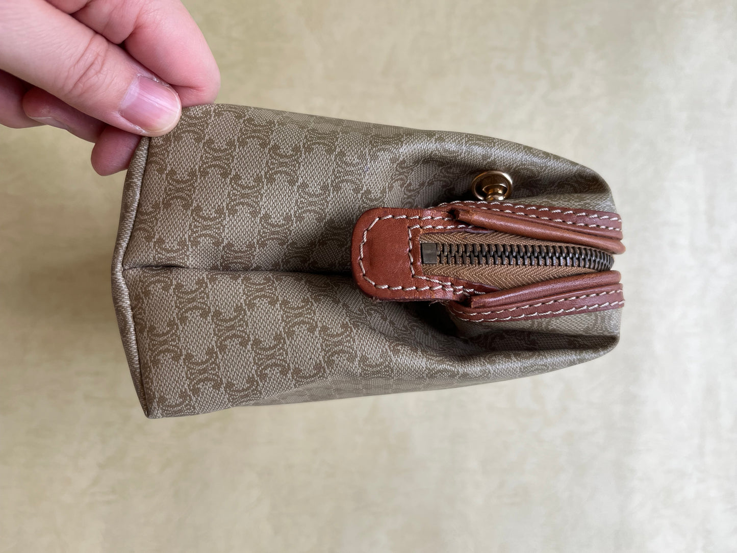 Vintage Celine Pouch (Yellow, size: M)